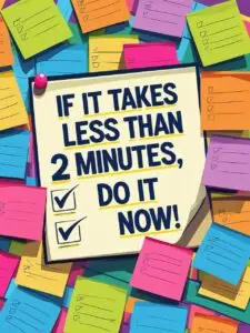 if it takes less than 2 minutes, do it now.